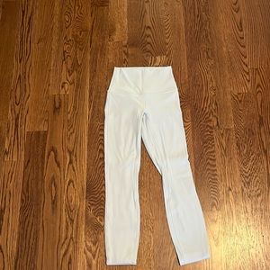 light blue lululemon align leggings. barley worn. great condition. size 2
